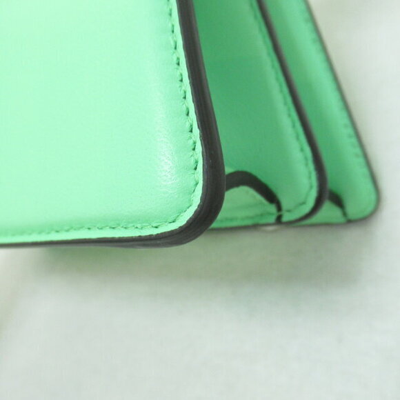 Fendi Peekaboo ICIU Shoulder Bag Leather Green Carry On - Picture 6 of 9